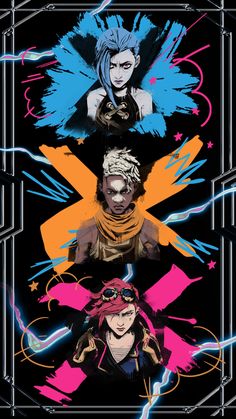 the poster for ghost girls is shown in three different colors and sizes, including blue, pink