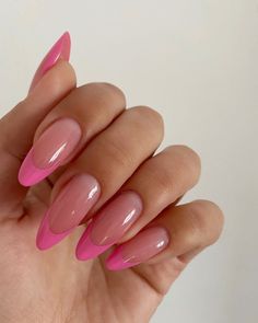 April Inspired Nails, Modern Pink Nails, April Almond Nails, April Acrylic Nails Ideas, Pink Nails Ideas Almond, Almond Nail Pink, Nails For April, Acrylic Almond Nails Ideas, Popular Nail Ideas