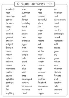 an english worksheet with words and pictures to help students learn how to read