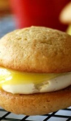 an egg sandwich is sitting on a cooling rack