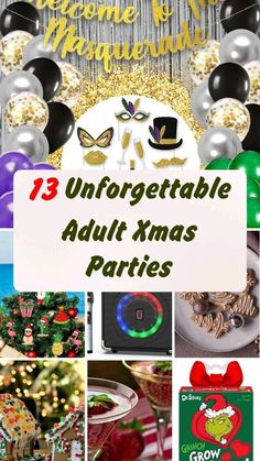 90s Christmas Party Theme, Fun Adult Christmas Party Ideas, Unique Christmas Party Themes, Christmas Party Themes For Adults Ideas, Funny Christmas Party Themes, Adult Holiday Party Ideas, Christmas Party For Adults, Adult Christmas Party Themes, Christmas Adult Party