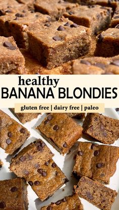 healthy banana blondies gluten free / dairy free palen - friendly and delicious