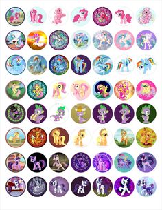 an image of many different pictures of ponies