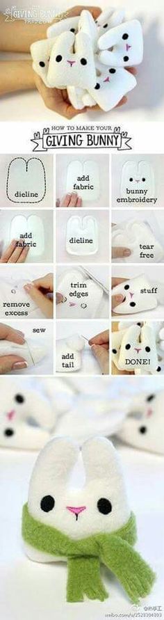 the instructions for how to make an adorable bunny