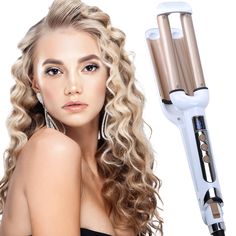 PRICES MAY VARY. ✿ADJUSTABLE TEMPERATURE: Seamlessly adjust the temperature of the crimper hair iron from 100℃(212℉) up to 230℃(446℉) to suit fine, normal, and even thick hair. This hair crimper shows Celsius ONLY(Kindly tips). ✿EASY TO CURL: The crimper hair iron have 360° rotatable power cord stretches up to 6.56ft/2.0 m - 40% longer than similar devices; Built-in stainless steel support lets you easily lay the hair crimper for women to cool down ✿FAST HEATING PTC & CERAMIC COATING: This hair Crimper Hairstyles, Crimping Hair, Crimper Iron, Crimper Hair, Egyptian Hairstyles, 3 Barrel Curling Iron, Crimping Iron, Small Curls, Barrel Curling Iron