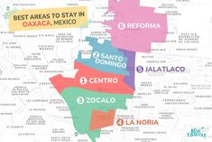 a map that shows the locations of many different areas in mexico, including cities and streets