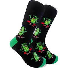 PRICES MAY VARY. ✅ DESIGN - These pickle socks for men showcase a whimsical and hilarious dill pickle design, making them the perfect choice for anyone with a great sense of humor. Show off your love for pickles in style! ✅ QUALITY MATERIALS - Crafted from high-quality combed cotton, our funny pickle socks provide exceptional softness and comfort. The blend of 65% combed cotton and 35% spandex ensures a stretchy, lightweight feel that fits snugly on your feet. ✅ COMFORTABLE - Our dill pickle soc Big Dill, Sock Drawer, Cotton Clothing, Socks For Men, Dill Pickle, Sense Of Humor, Socks And Hosiery, Combed Cotton, Hosiery