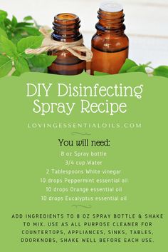 Essential Oil Disinfectant Spray, Diy Natural Cleaning, Ww Sweets, Essential Oil Spray, Homemade Cleaning Products