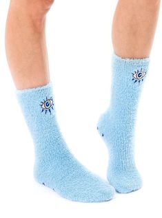 Fuzzy Blue Evil Eye Crew Socks by Living Royal. No bad vibes here with these guys on your feet. Unisex. Super soft & comfy with cute grippies. ALL proceeds help rescued animals get the love and care they need, thank you for shopping with us! FUZZY, COZY EVIL EYE CREW SOCKS! *Unisex*ONE SIZE FITS MOST*WOMEN'S SHOE SIZE 4-12*MENS SHOE SIZE 6-13 * Grips on bottom Evil Eye Blue, Grippy Socks, No Bad Vibes, Bad Vibes, Blue Crew, Blue Evil Eye, Men Shoes Size, Crew Socks, Animal Rescue