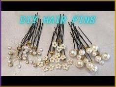 Hello everyone, in this video you will see how to make easy diy hair pins in few simple steps . These are very easy to make and all the products are availabl... Pearl Hairclips Hairstyle, Diy Bead Hair Accessories, Hair Pin Diy Crafts, Diy Beaded Bobby Pins, Diy Hair Decorations, Flower Hair Pins Diy, Hair Jewelry Diy How To Make