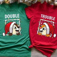 Chip & Dale Double Trouble Disney Christmas Shirt, Christmas Disney Family Vacation T-shirt, Chipmunks Gifts, Christmas Tree Farm Gifts For Family By Miosama.  epcot christmas,  Disney Christmas Tee,  Chip Dale Christmas,  Double Trouble Shirt,  Christmas Trip,  Disney Family Shirt,  Chip and Dale Shirts,  Christmas Couple,  Christmas Matching,  Disneyland Christmas,  Christmas Trip Shirt, Disney Christmas,  Christmas vacation ... Family Vacation Tshirts, Disneyland Christmas, Disney Christmas Shirts, Three Caballeros, Christmas Disney, Santa Outfit, Disney Family Vacation, Xmas Tees, Chip And Dale