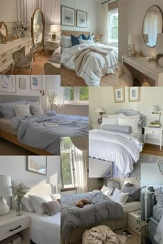 a collage of photos showing different rooms and furnishings