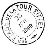 a black and white photo of a stamp with the words ideal tour written on it