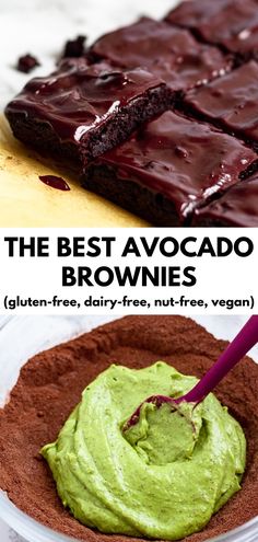 the best avocado brownies gluten free, dairy - free, nut - free vegan