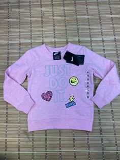 NIKE GIRL'S SIZE 6 PINK LONG SLEEVE FLEECE : NWT. Nike Girl, Baby G, Nikes Girl, Pink Kids, Pink Long Sleeve, Baby Clothes, Size 6, Nike