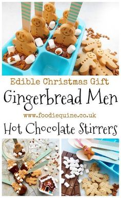 edible christmas gift gingerbread men hot chocolate stirrers