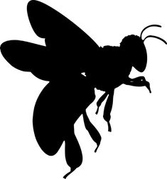 a black and white silhouette of a bee