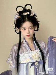 Tang Dynasty Hairstyles, Hanfu Hairstyles, Chinese Princess, Cheongsam Modern, Traditional Hairstyle, Headpiece Diy