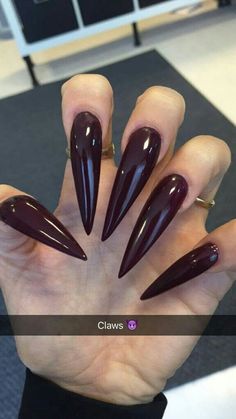 Pointy Acrylic Nails, Long Stiletto Nails, Long Nail Designs, Shiny Nails, Acrylic Nails Coffin, Dope Nails, Nail Arts, Long Acrylic Nails, Gorgeous Nails