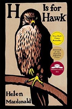 the book cover for h is for hawk with an owl perched on a tree branch