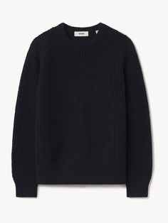 Classic crewneck knit from 5 gauge wool: a chunky, substantial yarn that’s soft to the touch. | Buck Mason Men's Herdsman Crewneck Sweater in Dark Navy, Size Small Buck Mason, Henley Sweater, Polo Long Sleeve, Men's Sweaters, Raw Denim, Men's Knit, Shoes With Jeans, Suit Shop, Pair Of Pants