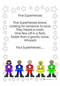 five superheros poem for kids