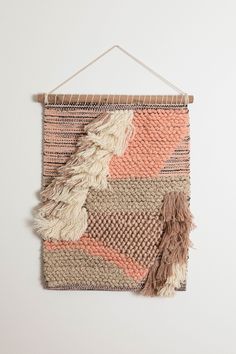 Holden Woven Wall Hanging Sunrise Colors, Weaving Inspiration, Boho Wall Hanging, Boho Wall, Woven Cotton, Ivory Color, Cotton Thread, Earth Tones