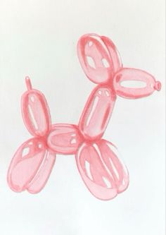 a drawing of a balloon dog made out of balloons on a sheet of white paper