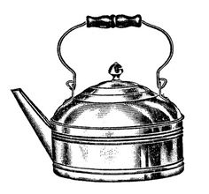 a drawing of a tea kettle with the words, summer down on it and an old fashioned