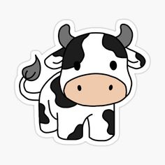 a black and white cow sticker