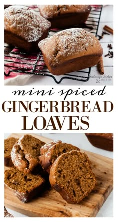 the recipe for mini spiced gingerbread loaves is easy to make and delicious