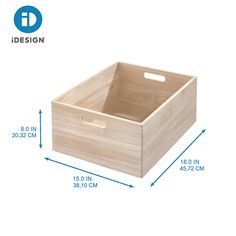 a wooden box with measurements for it