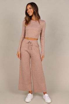 Ayers Long Sleeve Set - Mocha - Petal & Pup USA Cozy Tops, Exclusive Clothing, Top And Pants Set, Weekend Wardrobe, Strapless Tops, Dresses By Length, Cozy Fashion, Pant Set, Dress Pink