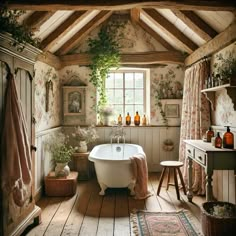 an old fashioned bathroom with a claw foot tub