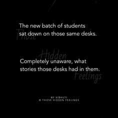 a black background with an image of a clock and text that reads, the new batch of students sat down on those same desks