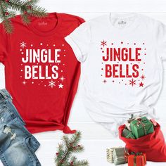 Diy Graphic Tee, Bells Christmas, Church Shirt, Shirts Ideas, Vinyl Shirts, Christmas Song, Christmas Designs, Christmas Bells, Design T Shirt