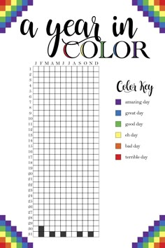 a year in color printable planner