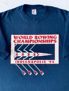 Vintage 1994 World Rowing Championships T-Shirt.  Size XL Rowing, Penthouse, Sport Fitness, Ships, Mens Outfits, Music Clothes, Sports, T Shirt, Clothes