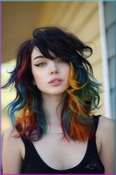 Weird Hair Colors, Graduation Party Theme Ideas, Alternative Hair Color, Alternative Hair Color Ideas, Unique Hair Color Ideas, Exotic Hair, Funky Hair Colors, Edgy Hair Color, Fantasy Hair Color