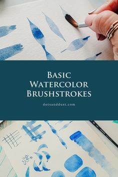 Watercolor brushstrokes Paint Brushes For Watercolor, Watercolor Brushes For Beginners, Watercolor Instruction Videos, Watercolor Brush Strokes Tutorial, Watercolour Brush Strokes, Easy Watercolor Techniques, Beginner Painting Techniques, Watercolor Basics Tutorials