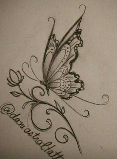 a drawing of a butterfly with the words happy birthday on it's back side