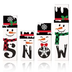 PRICES MAY VARY. Snowman Wooden Furnishings Set: we will provide you with a total of 4 pieces winter wood decors, designed in different sizes, printed with different letters, sufficient quantity and harmonious matching can easily meet your autumn decoration needs Quality Material: these decorations are made of quality wood and safe pigments, lightweight but sturdy, which will not fall apart, fade or wear easily, and they can be applied repeatedly in autumn and winter every year Different Size: t Snowman Signs, Winter Table Decorations, Snowman Blocks, Signs Christmas, Party Frame, Snowman Sign, Wood Snowman, Wooden Snowman, Wooden Christmas Decorations