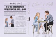 a man and woman playing chess together in front of a white background with the words cloud & mitt on it