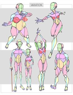 an image of a person doing different poses with their arms and legs spread out to the side