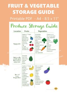 the fruit and vegetable storage guide