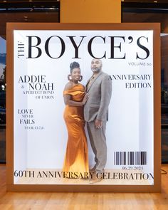 the cover of the magazine, the boyce's, featuring an image of a man and woman