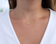 Tiny Gold Necklace, Dainty Gold Necklace, Gold Necklace, CZ Necklace, Simple Necklace, Minimalist Necklace, Gifts for Her, Dainty Necklace - Etsy Tattoos Ring, Tiny Gold Necklace, Mrs Necklace, Gold Necklace Dainty, Tiny Pendant, Bride Necklace, Ring Tattoos, Gold Necklace Simple, Bee Necklace