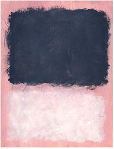 an abstract painting with black and pink colors