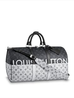 LOUIS VUITTON Keepall BANDOULIÈRE 50 Eclipse & Reflective Monogram Split FRANCE Affordable Designer Handbags, Louis Vuitton Duffle Bag, Sac Louis Vuitton, Louis Vuitton Keepall 50, Louis Vuitton Luggage, Louis Vuitton Official Website, Kim Jones, Popular Handbags, Louis Vuitton Keepall