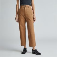 The Organic Straight-Leg Pant Toasted Coconut – Everlane Cover Crops, Cropped Chinos, Crop Rotation, Type Of Pants, Cotton Pants, Straight Pants, Wide Leg Trousers, Straight Leg Pants, Cropped Pants